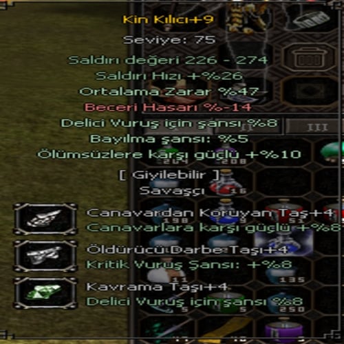  +9 kin kılıcı 47 ort